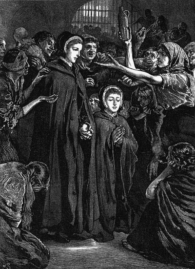 Elizabeth Fry and Anna Buxton visiting Newgate Prison by English School